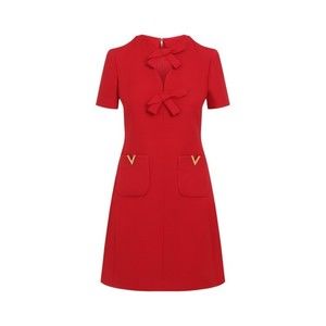 Valentino Red Virgin Wool Mini Dress - NWT